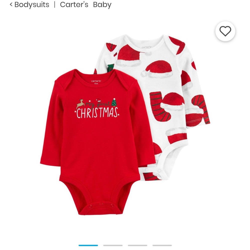 Carter’s “first Christmas” onesies 6m